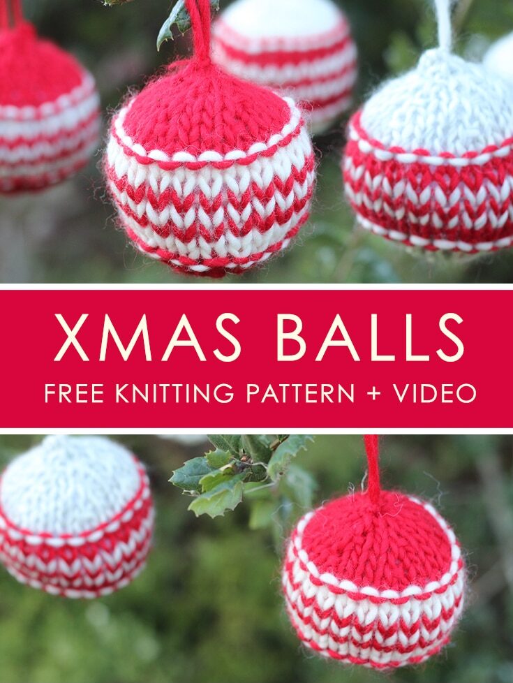 knitted christmas balls