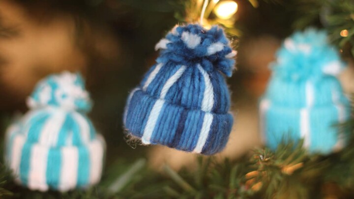 Yarn Hat Ornaments Christmas Craft - Studio Knit