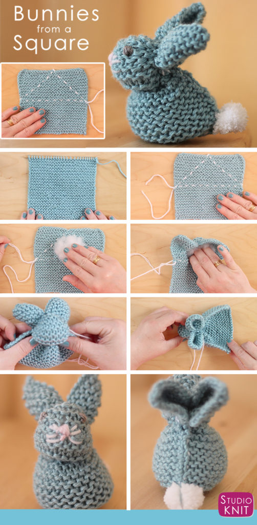 How to Knit a Bunny from a Square with Video Tutorial Studio Knit