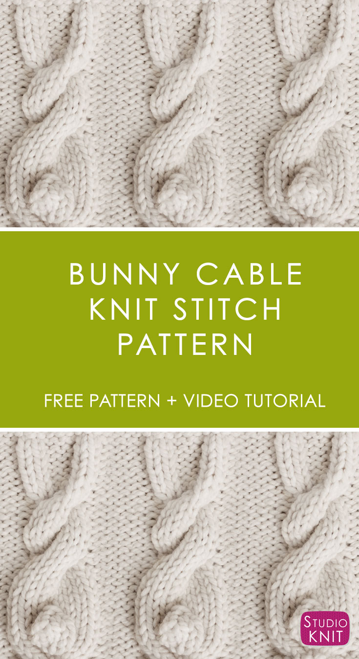 Easy Bunny Cable Knitting Pattern Studio Knit