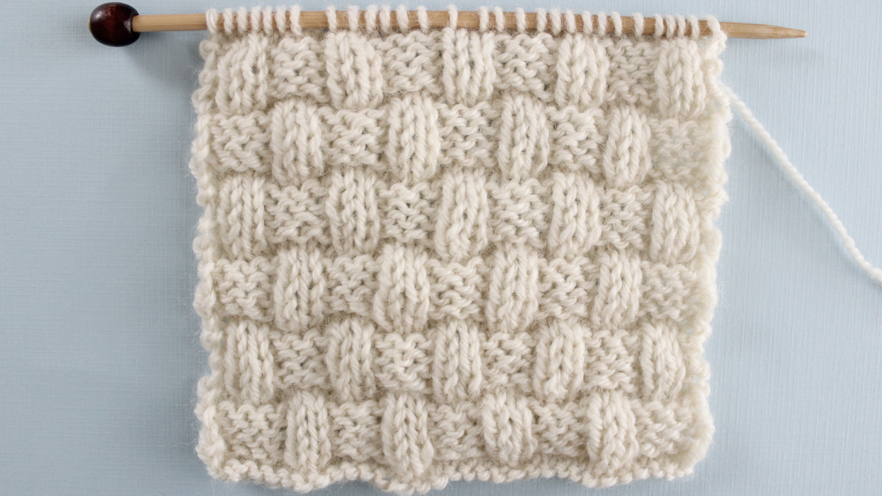 How to Knit the Basket Weave Stitch Pattern with Video Tutorial