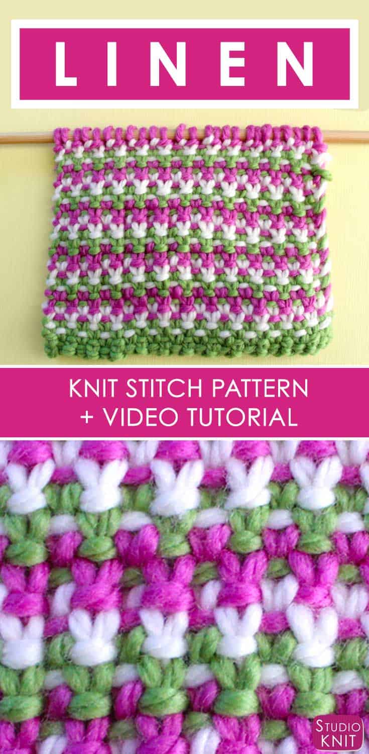 How to Knit the 3 Color Linen Stitch Pattern Studio Knit