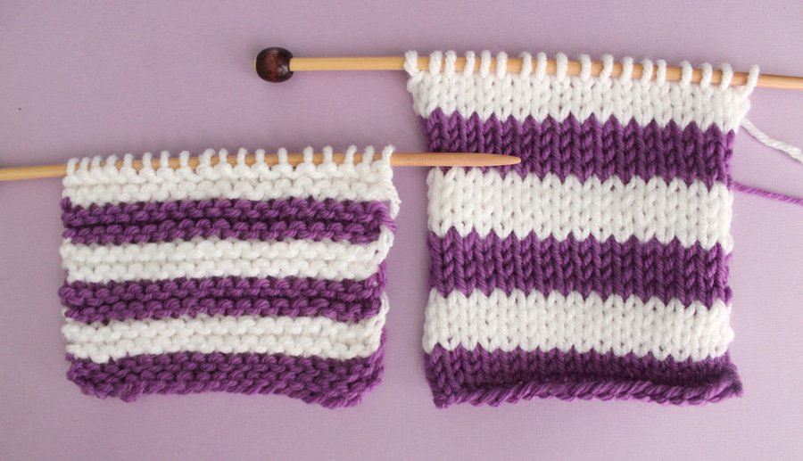 How to Knit Stripes with Studio Knit - Garter and Stockinette Stitch Patterns