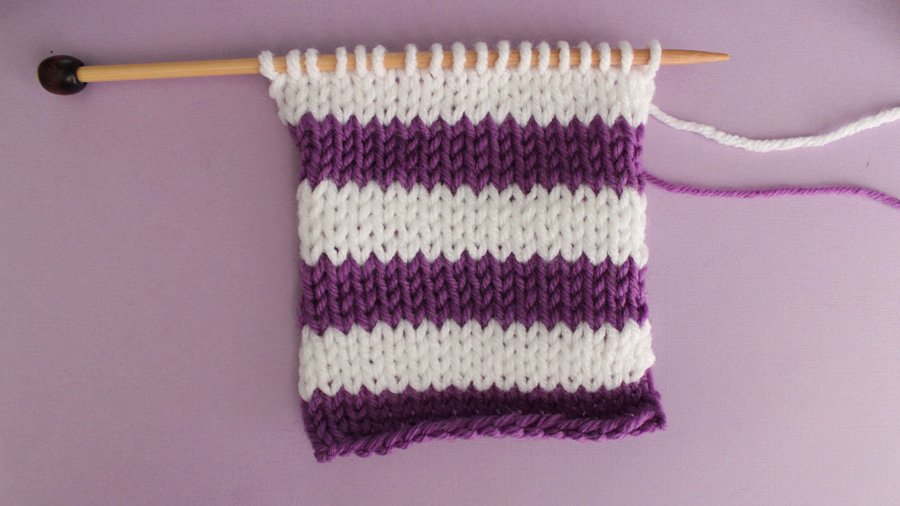 How to Knit Stripes with Studio Knit - Stockinette Stitch Pattern