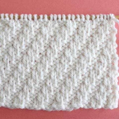 Diagonal Rib Stitch Knitting Pattern for Beginners | Studio Knit