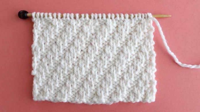 Diagonal Rib Stitch Knitting Pattern Studio Knit