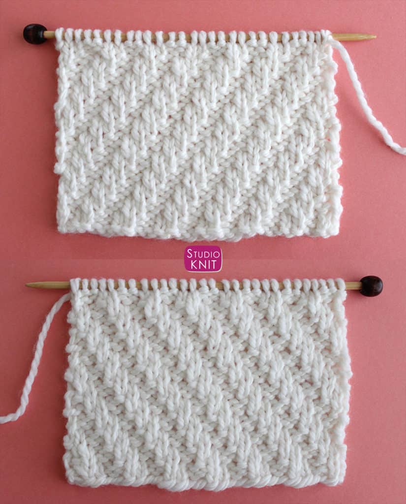 Diagonal Rib Stitch Knitting Pattern Studio Knit