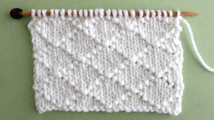 Diamond Brocade Stitch Knitting Pattern Studio Knit
