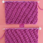 Diagonal Rib Knit Stitch Pattern by Studio Knit with Free Pattern and Video Tutorial by Studio Knit