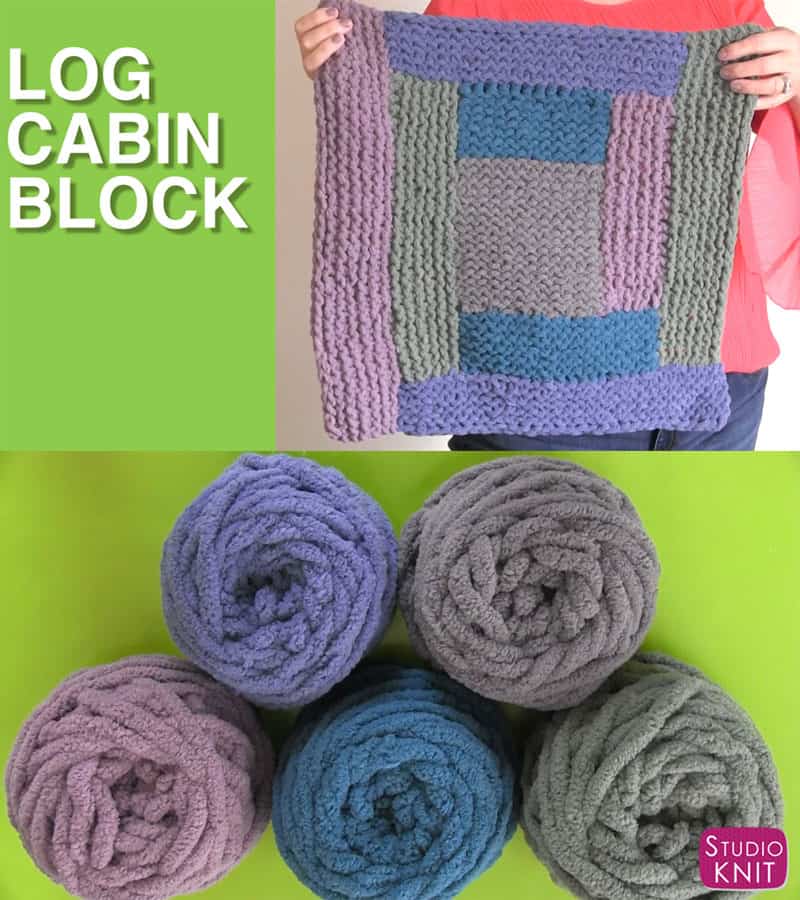 Log Cabin Square Knitting Pattern Studio Knit