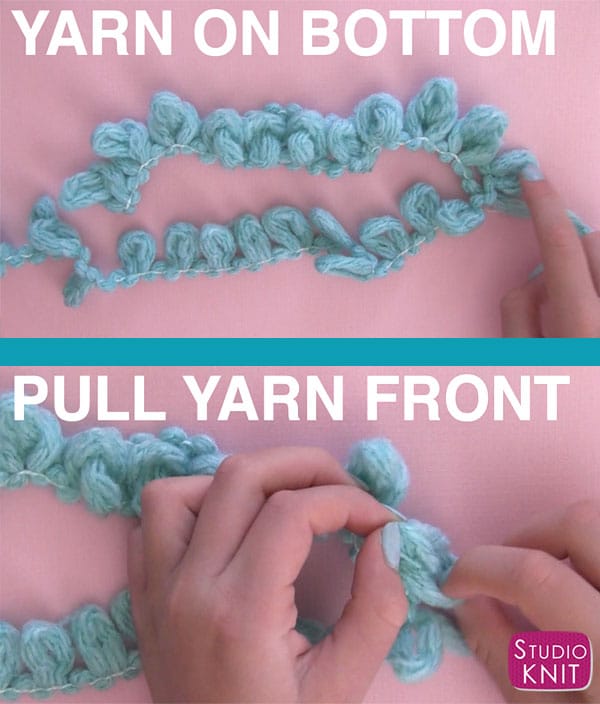 How to Purl Stitch using Loop Yarn. Knitting for Kids with Studio Knit includes video tutorial!