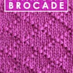 Diamond Brocade Knit Stitch Pattern by Studio Knit with Free Pattern and Video Tutorial