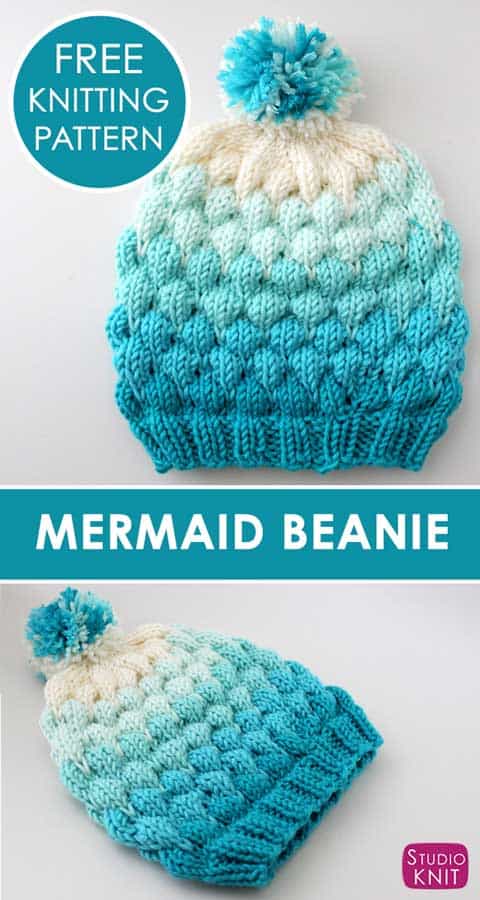 Bubble Beanie Hat Pattern For Knitters - Studio Knit