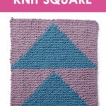 Flying Geese Knit Square, a graphic, geometrical triangle design. Get free knitting pattern and watch video tutorial by Studio Knit