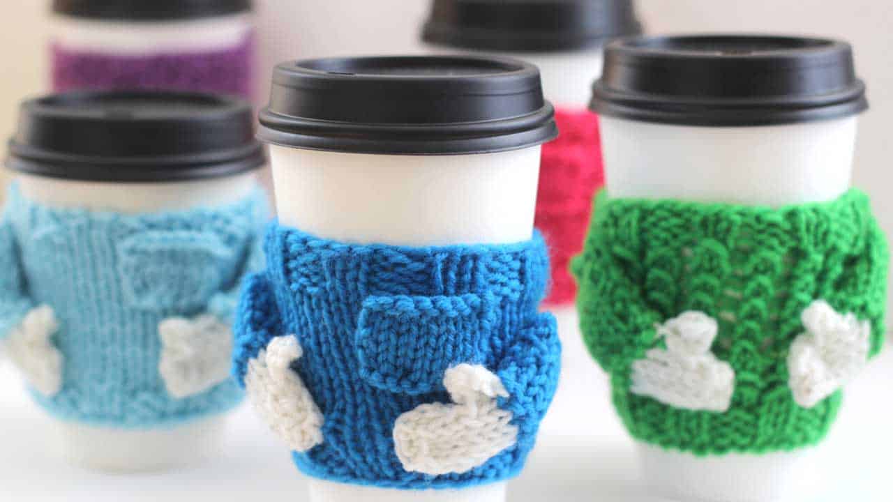 how to knit a cup cozy