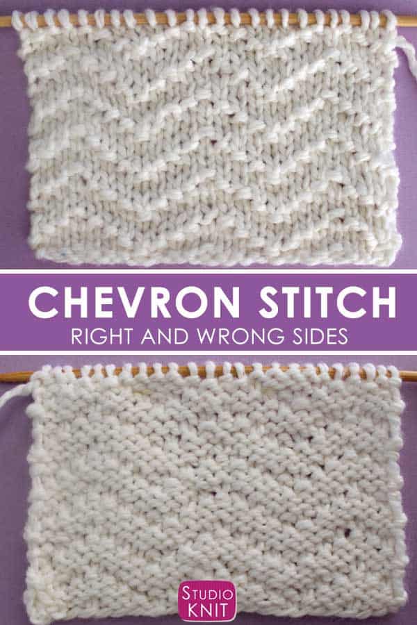 Chevron Seed Stitch Knitting Pattern for Beginners Studio Knit