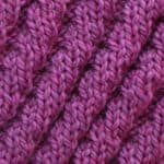 Diagonal Spiral Rib Stitch Knitting Pattern.