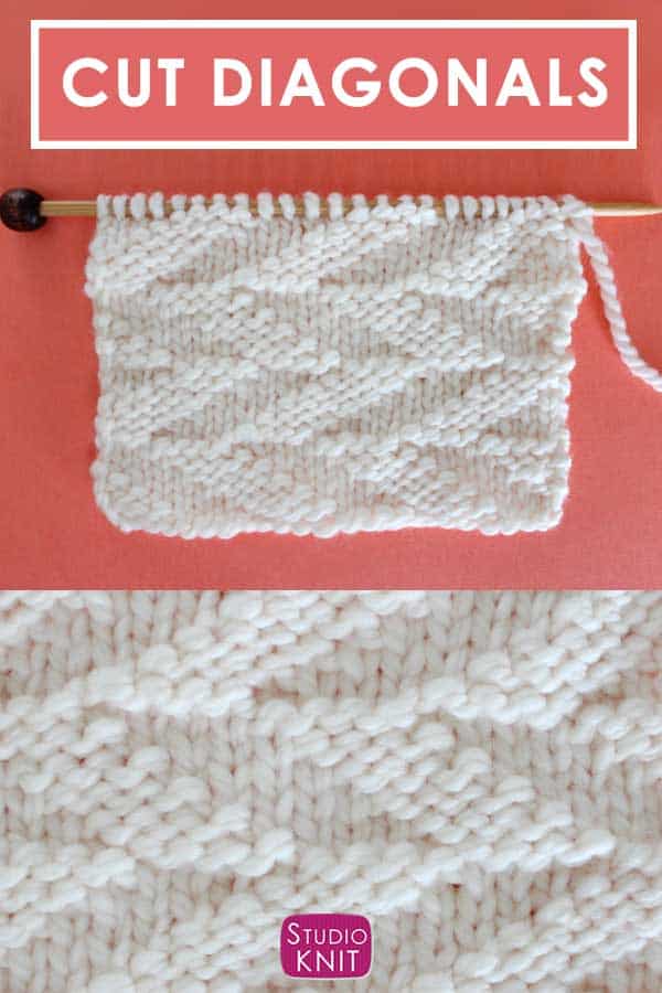 Cut Diagonals Stitch Knitting Pattern for Beginners | Studio Knit