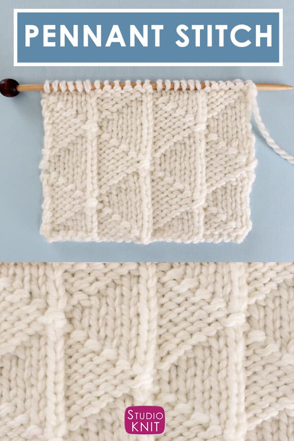 Pennant Pleating Stitch Knitting Pattern for Beginners - Studio Knit