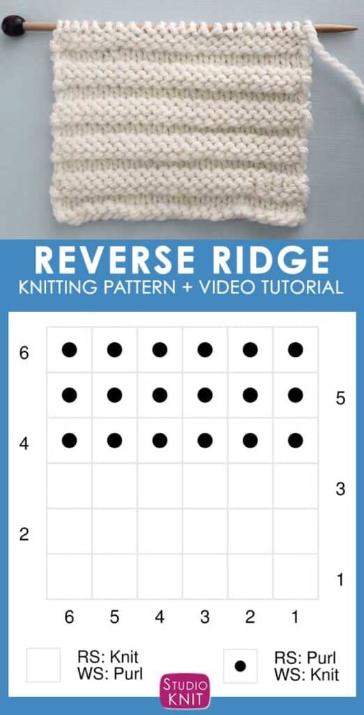 Reverse Ridge Stitch Knitting Pattern for Beginners - Studio Knit