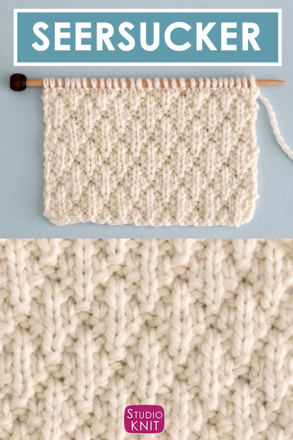 Seersucker Stitch Knitting Pattern for Beginners | Studio Knit