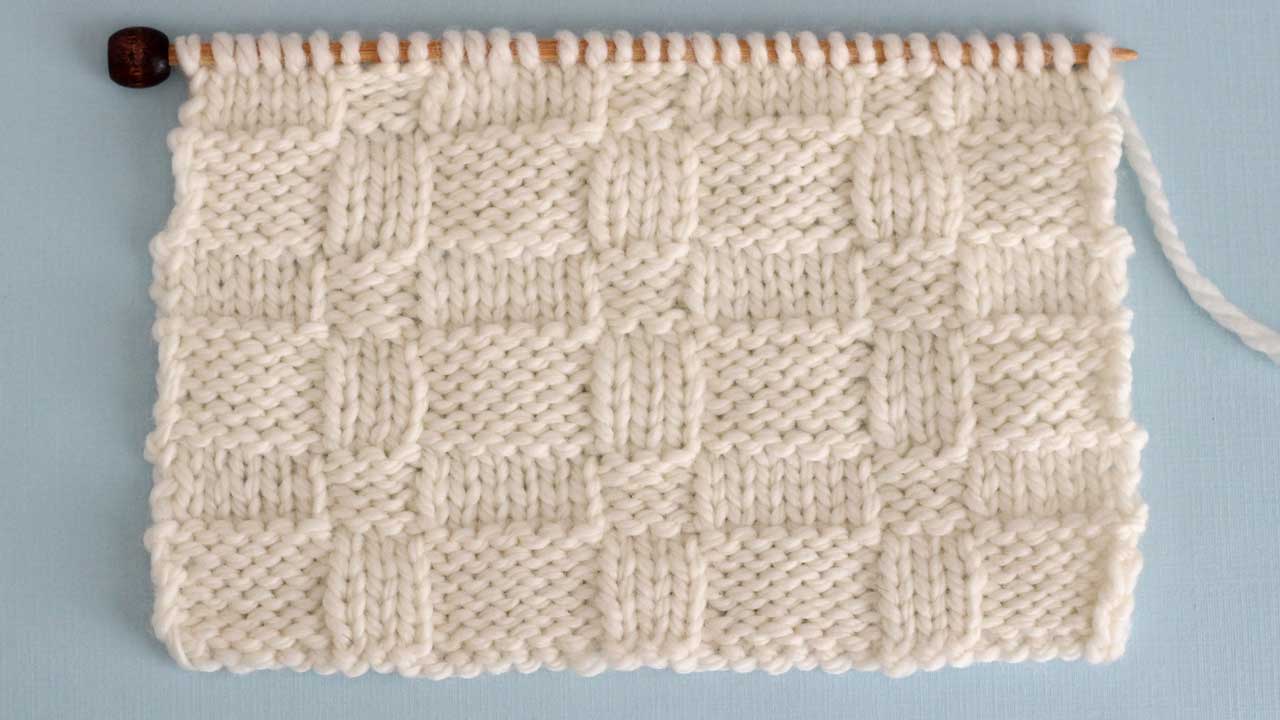 Wide Basket Weave Stitch Knitting Pattern