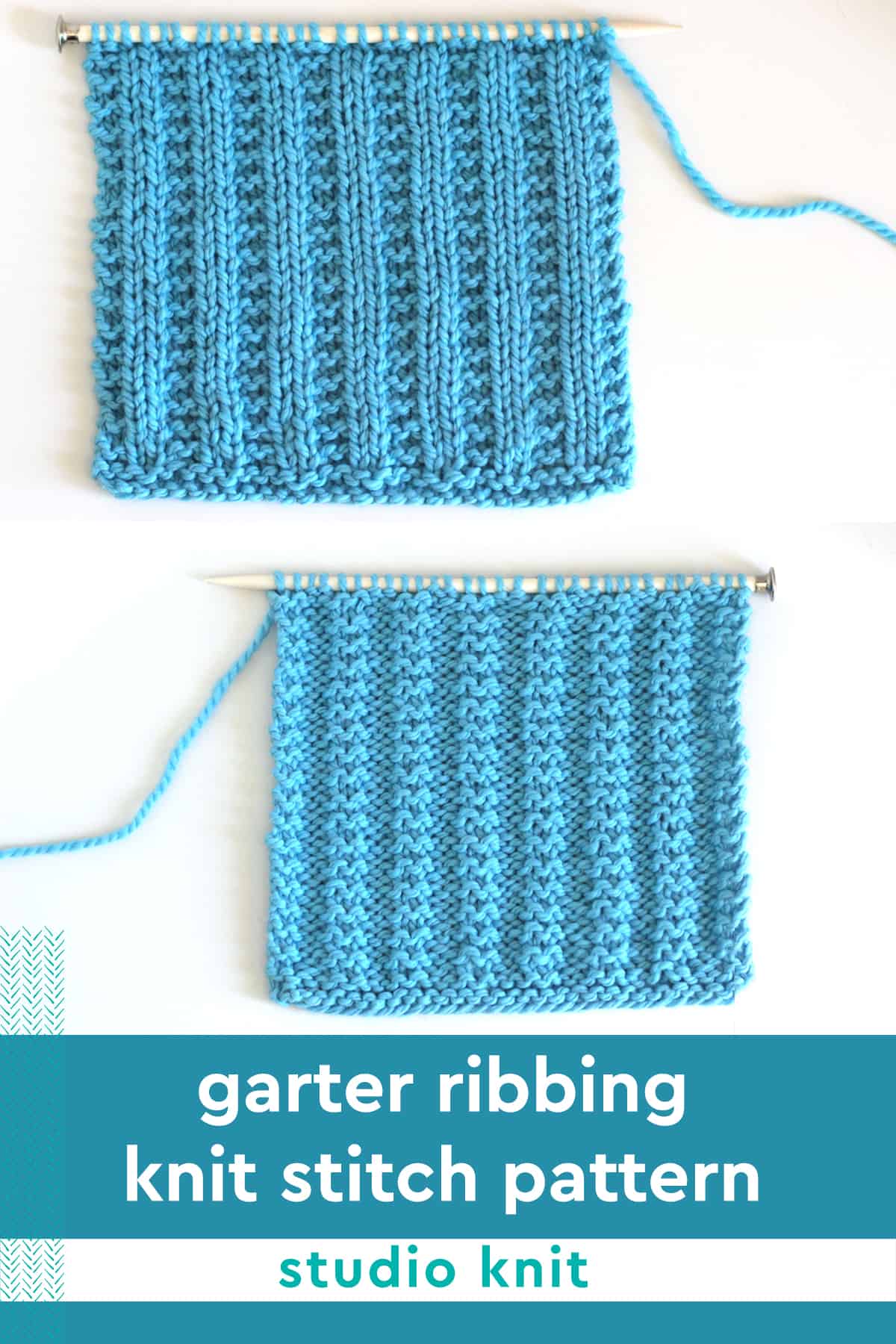 Garter Ribbing Stitch Knitting Pattern - Studio Knit