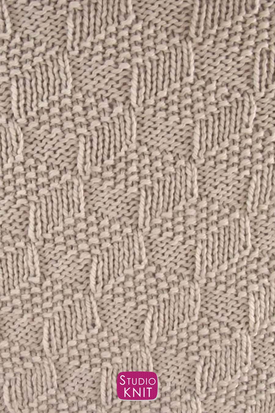 Knitted Blanket in Tumbling Moss Blocks Stitch