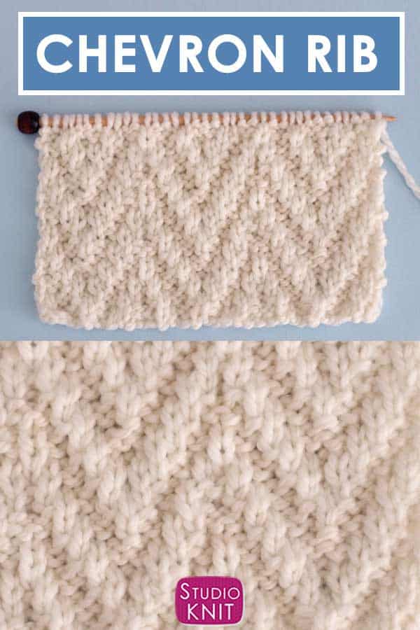 Chevron Rib Stitch Knitting Pattern for Beginners | Studio ...