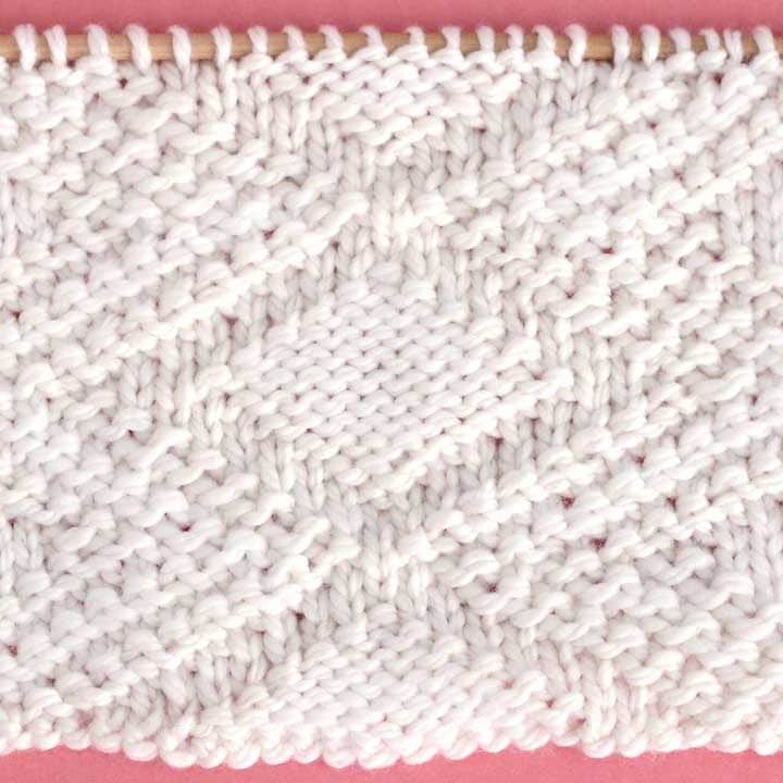 Fancy Diamond Stitch Knitting Pattern for Beginners Studio Knit