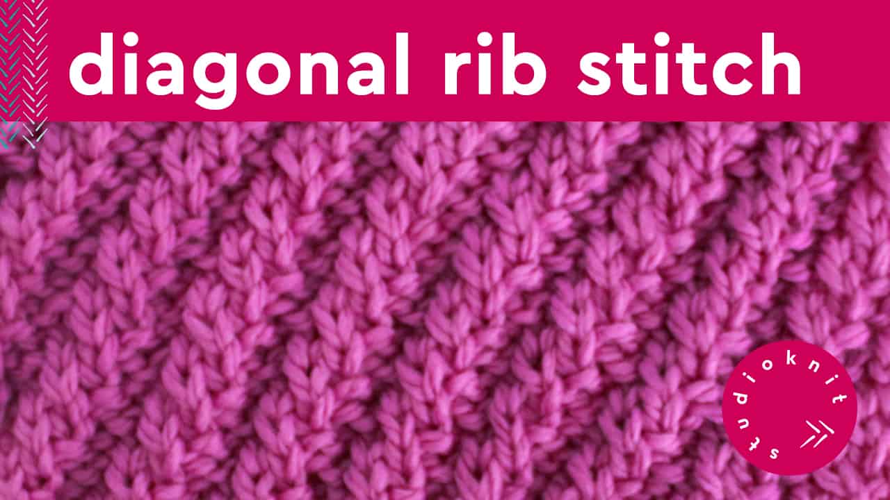 Diagonal Rib Stitch Knitting Pattern for Beginners Studio Knit