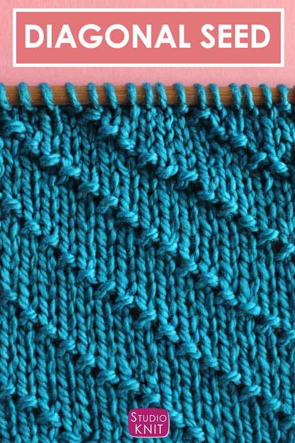 Diagonal Seed Stitch Knitting Pattern for Beginners | Studio Knit