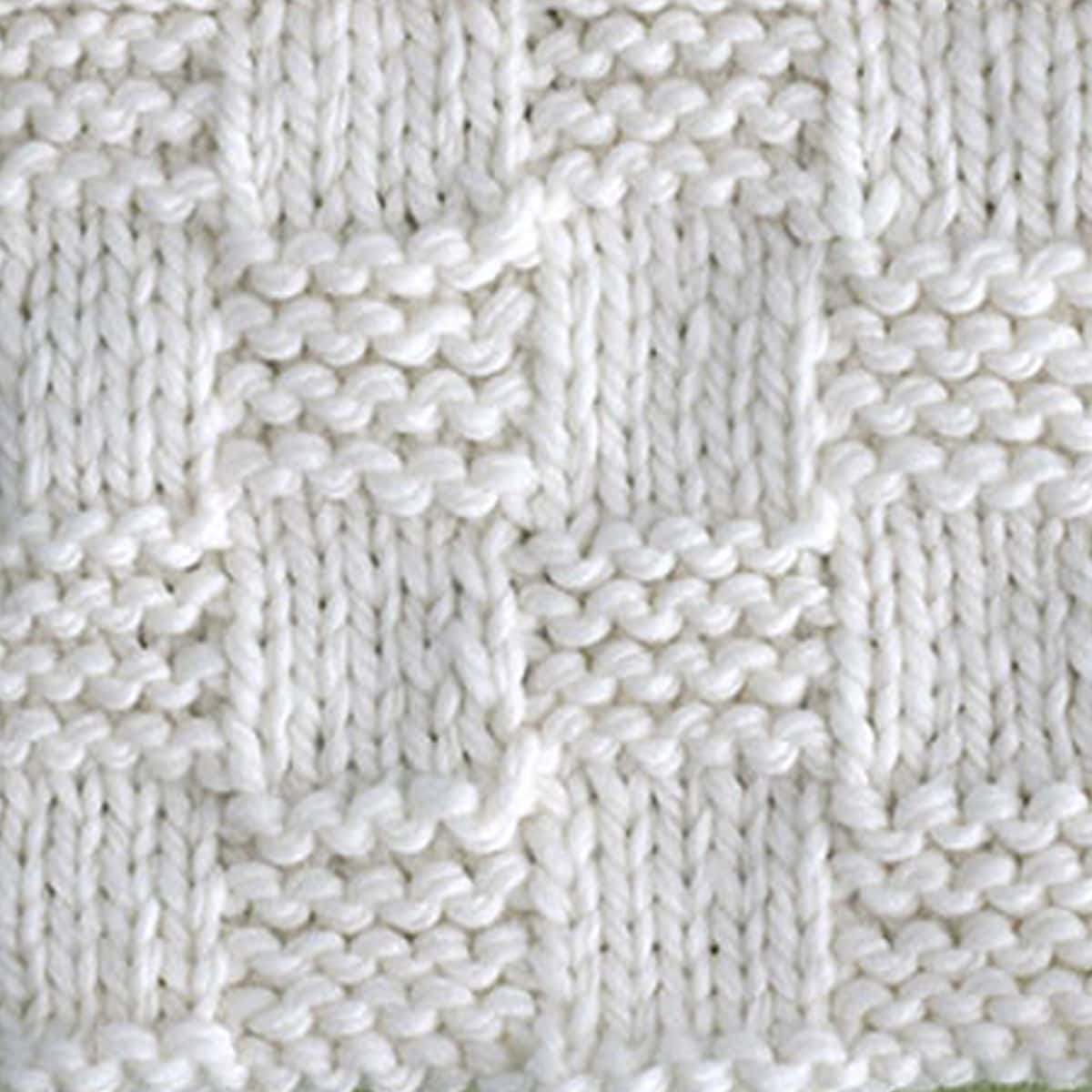 Garter Checkerboard Stitch Knitting Pattern for Beginners Studio Knit
