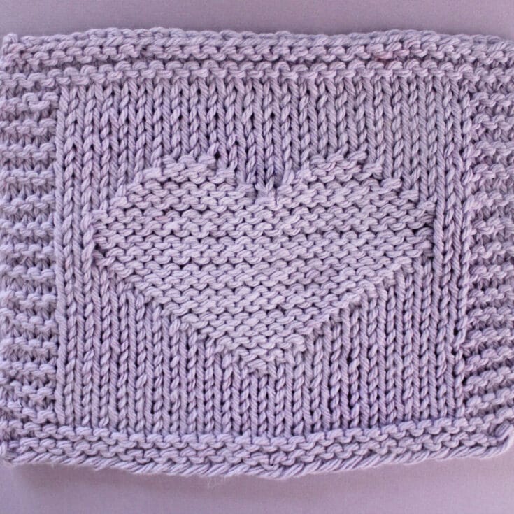 Easy Heart Square Stitch Knitting Pattern Studio Knit