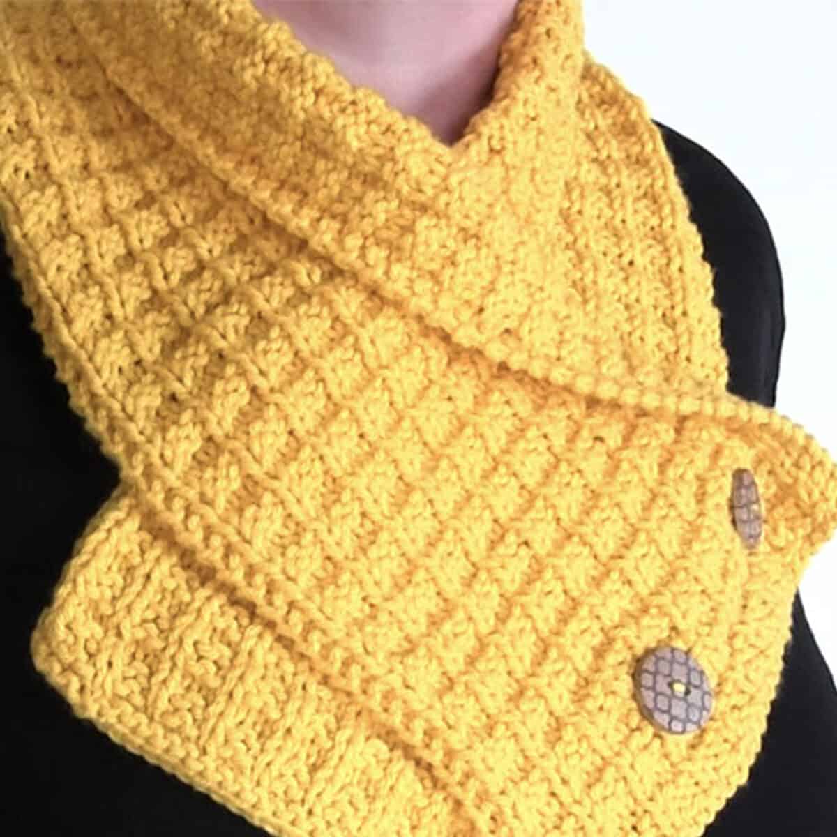Waffle Stitch Scarf Knitting Pattern - Studio Knit