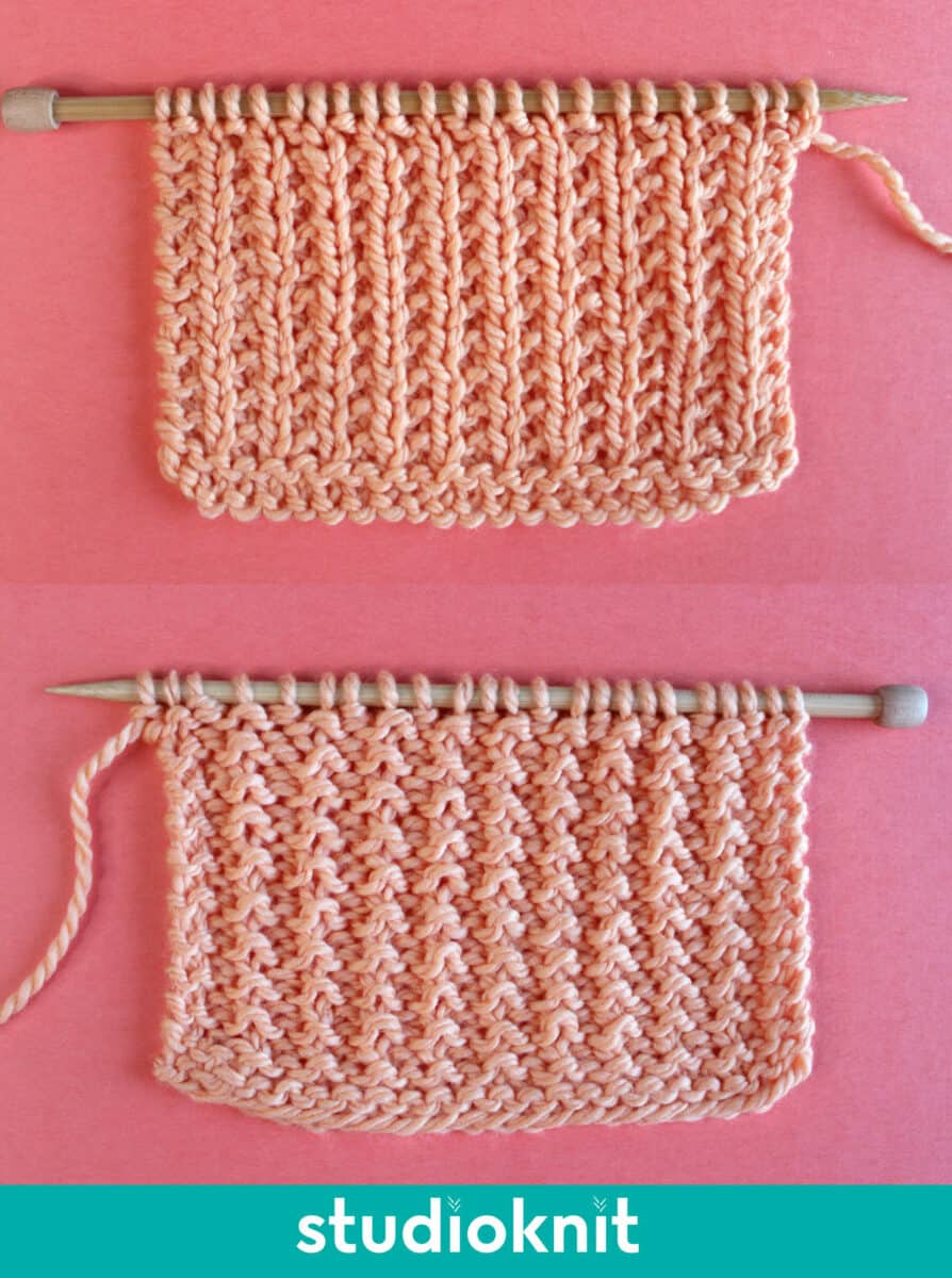 Broken Rib Stitch Knitting Pattern for Beginners Studio Knit