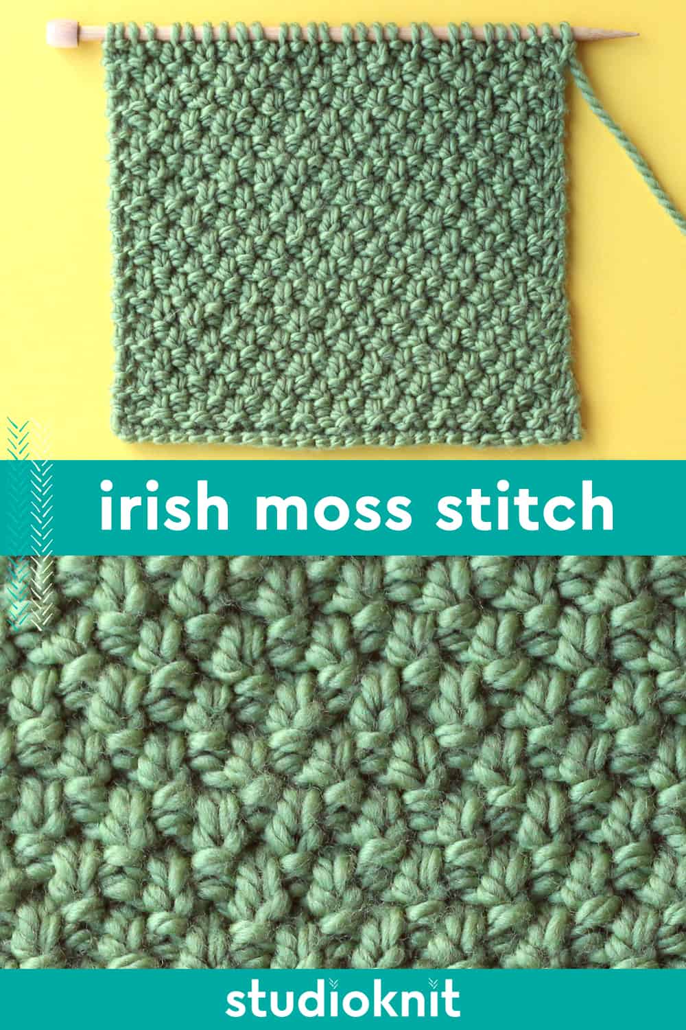 Irish Moss Stitch Knitting Pattern - Studio Knit