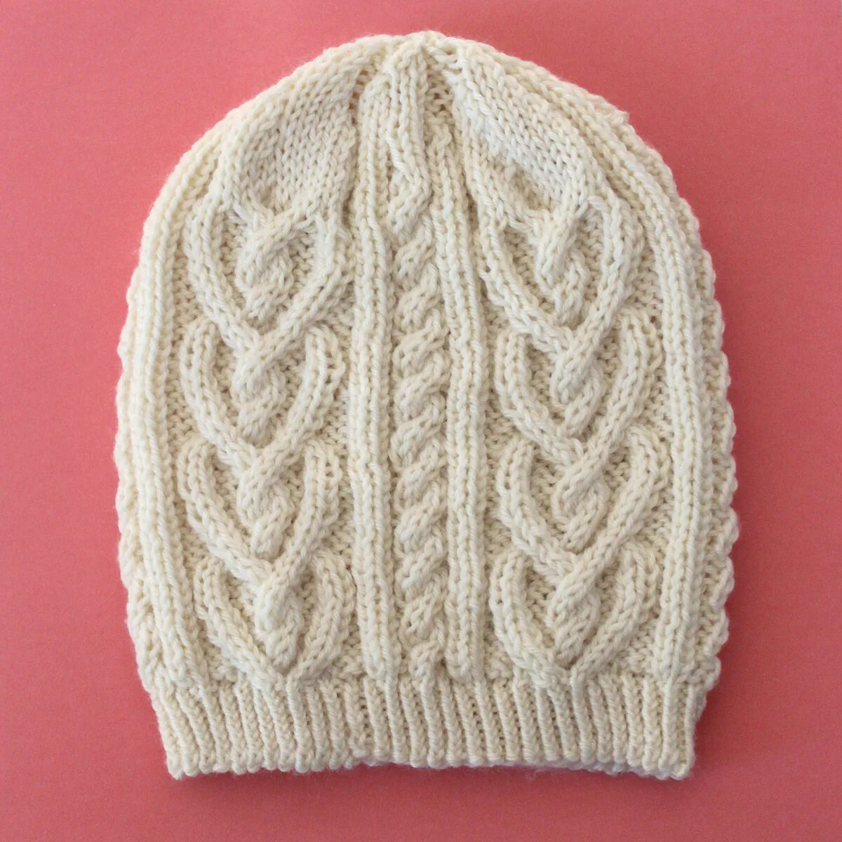 Twisted Love Heart Cable Knit Hat Pattern - Studio Knit