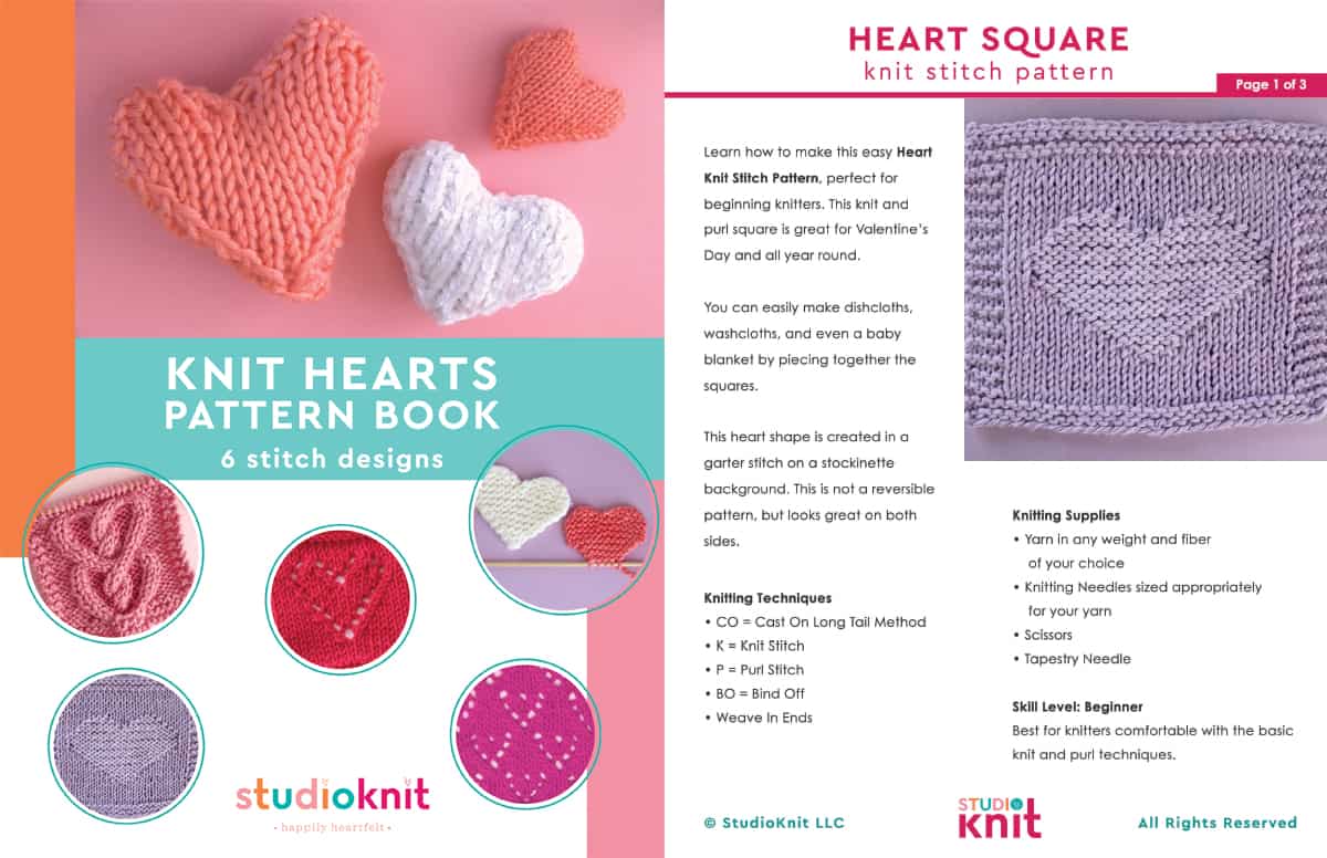 Popular Heart Knitting Patterns For All Levels Studio Knit