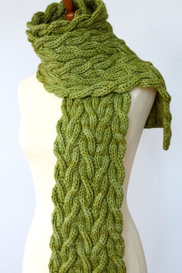 Meadow Vine Reversible Cable Scarf: Knitting Pattern - Studio Knit