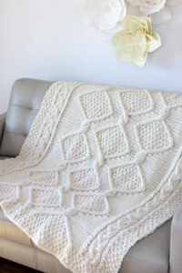 Diamond Heights Cable Knit Blanket Pattern - Studio Knit