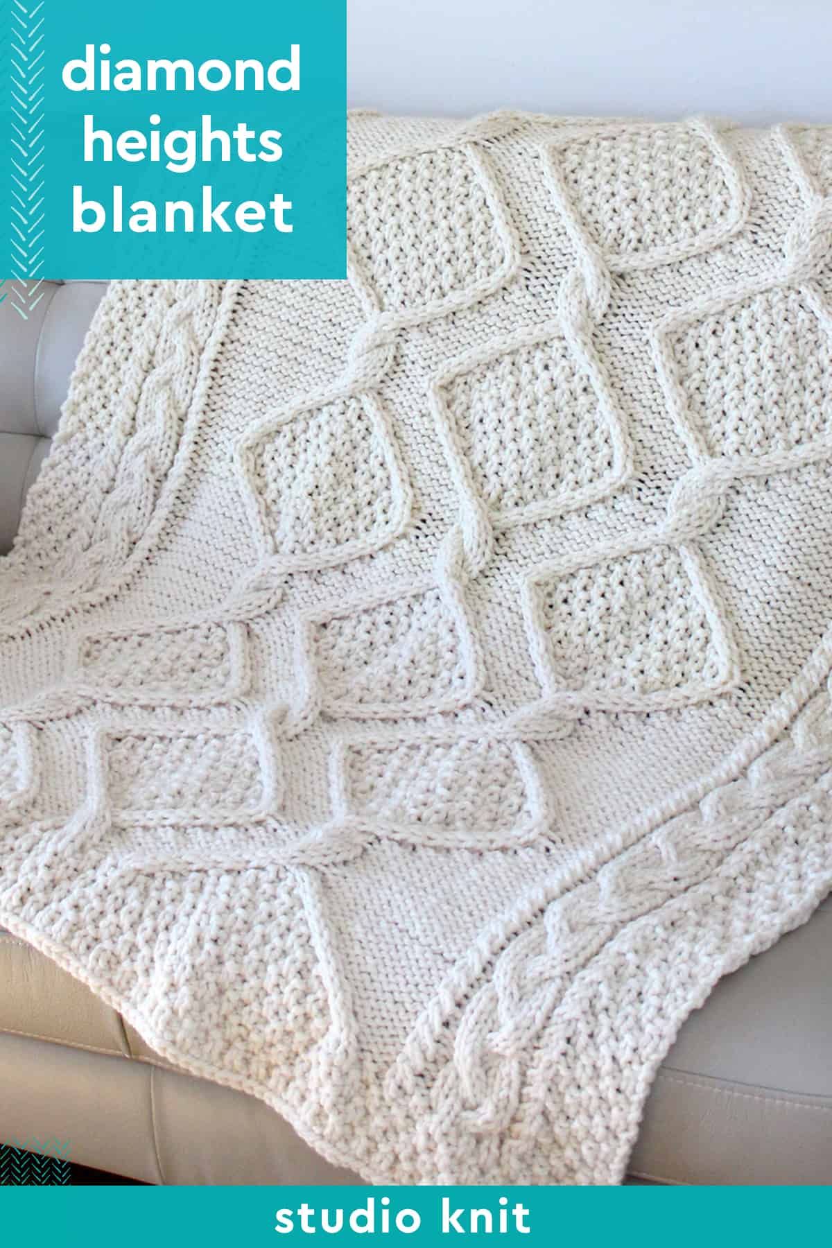 Diamond Heights Cable Knit Blanket Pattern - Studio Knit