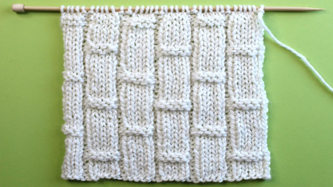 5x1 Flat Rib Stitch Knitting Pattern for Beginners (2 Row Repeat) 
