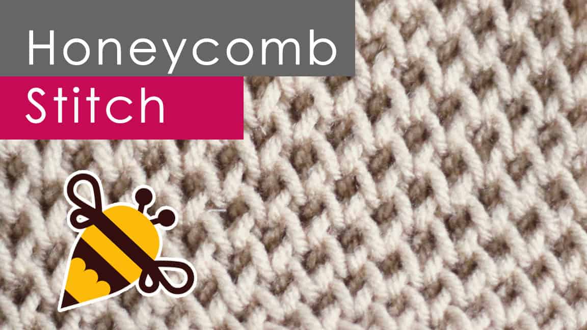 Honeycomb stitch knitted with beige colored yarn.