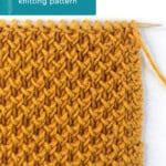 Bee stitch brioche knit stitch pattern in yellow colored yarn by Studio Knit.