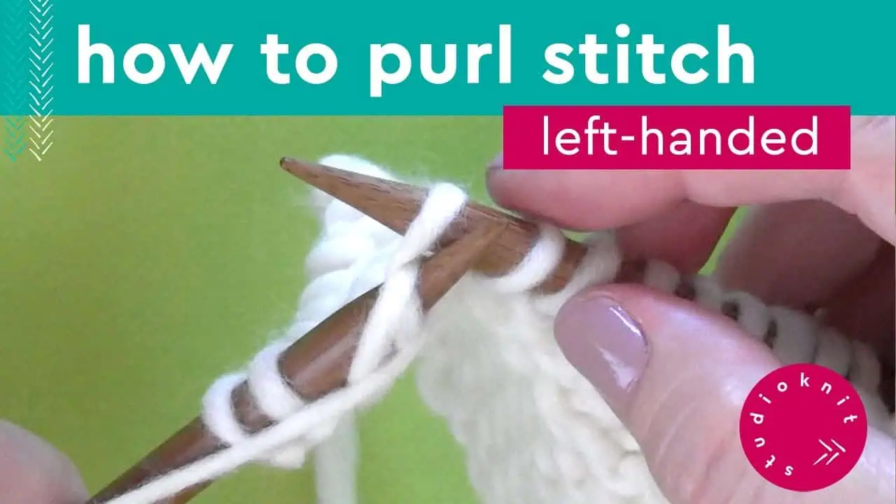 How to purl stitch demonstration with Studio Knit.