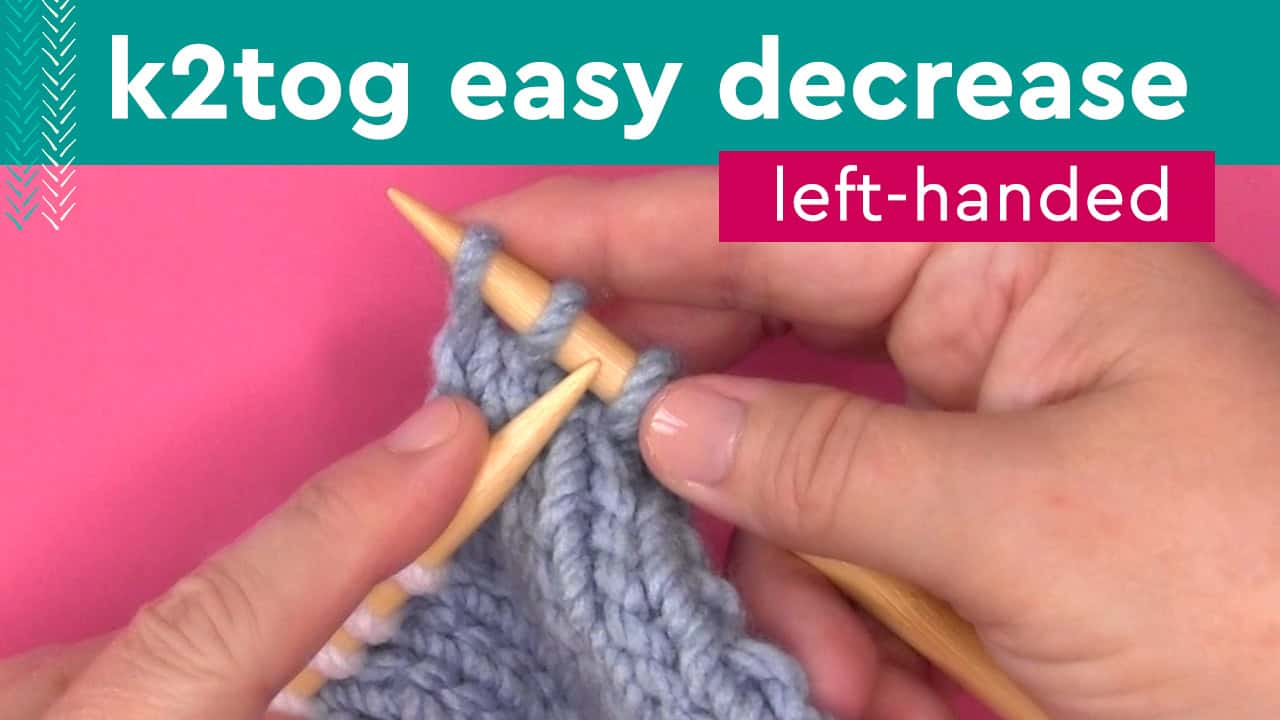 K2tog easy decrease with hands knitting.