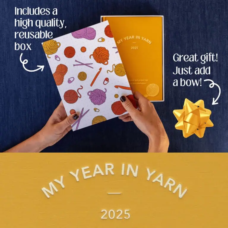 My year in yarn journal gift box.