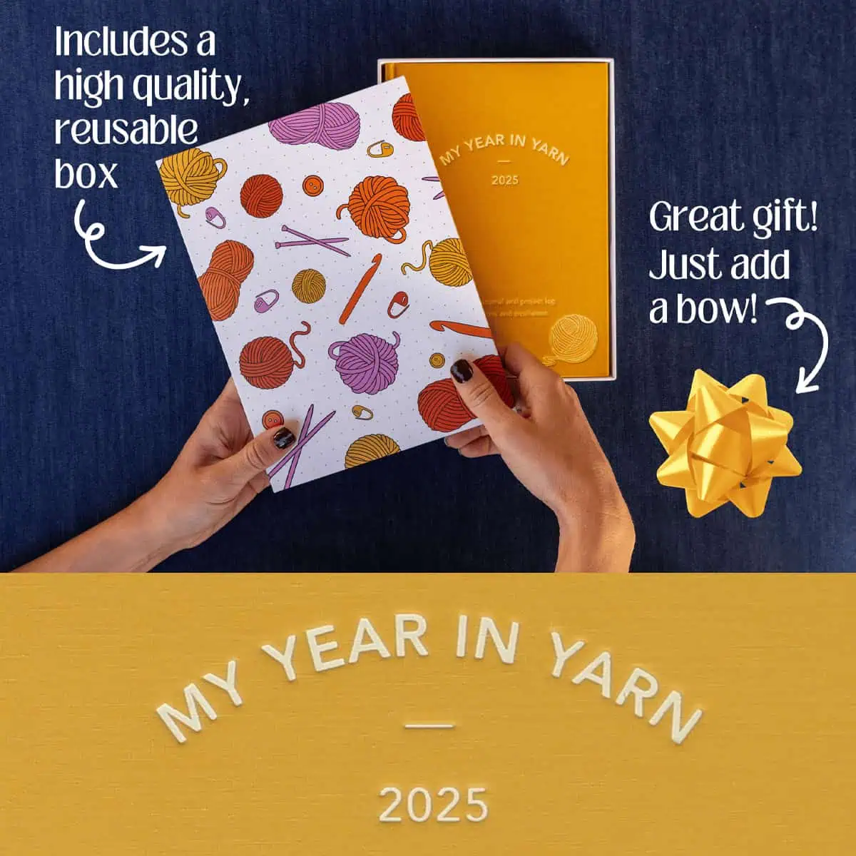 My year in yarn journal gift box.